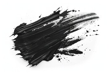 Abstract black brushstrokes in splash paint. Generative Ai