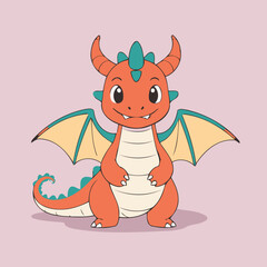 Cute Dragon vector illustration of a for toddlers books