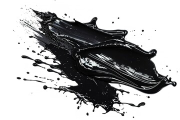 Black abstract paintbrush strokes in splash paint. Generative Ai