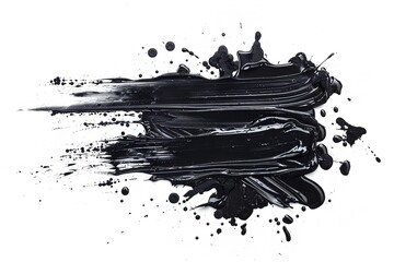 Abstract black brushstrokes in splash paint. Generative Ai