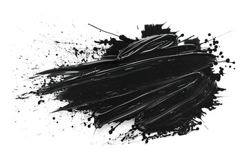 Splash paint with black abstract paintbrush strokes. Generative Ai