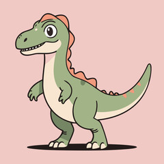 Cute vector illustration of a Velociraptor for children's bedtime stories