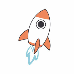 Cute Rocket vector illustration for kids story book