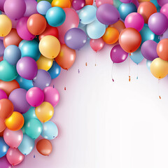a bunch of balloons with a background