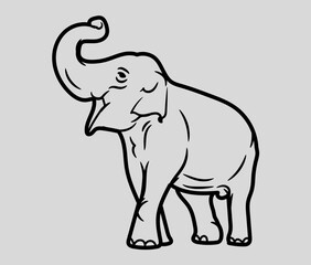 Modern black and white elephant logo.