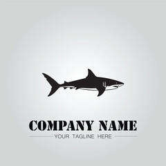 Shark silhouette illustration design for company logo vector image on the white background
