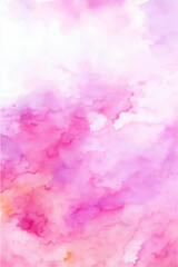 Fototapeta premium Abstract pink watercolor background. Soft pastel water color paper texture. Light paint brush pattern. Watercolour splash background