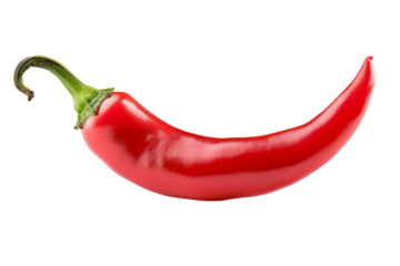 Red hot chili pepper isolated on  transparent background