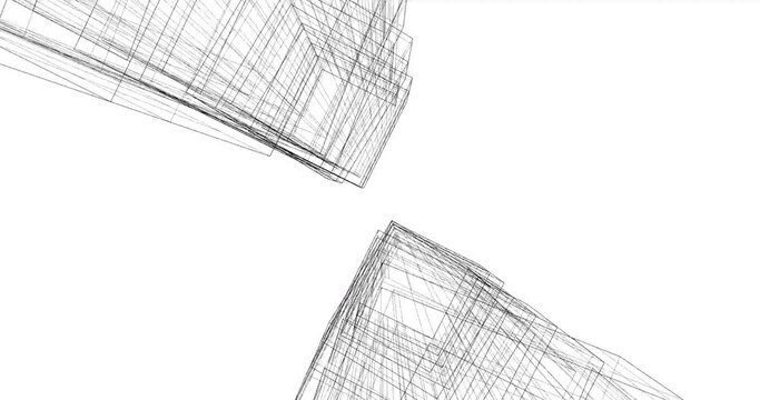Abstract modern architecture 3d rendering