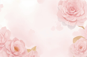 Splash And Pink Flower Watercolor Background