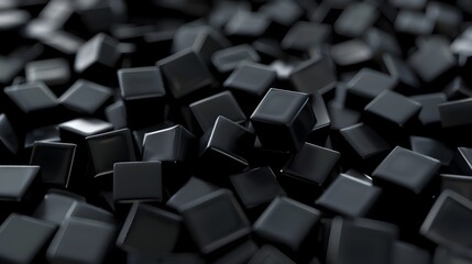 Obraz premium Monochrome Scattered Cube Keypad Pattern in Dark Digital Abstract Composition