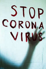 Stop Corona Virus inscription.