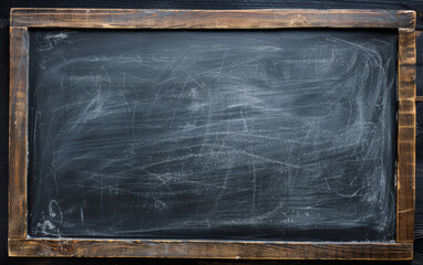 A blank chalkboard with a whimsical border design, perfect for adding your own message or artwork.