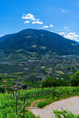 Sigths from Dorf Tyrol in South Tyrol Italy on Meran and other Landscapes.