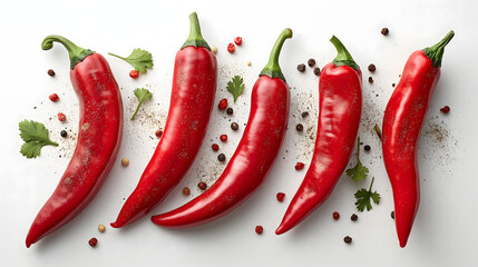 red chilli white background