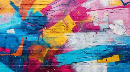 Obraz premium Artificial intelligence can be used to create abstract street art graffiti backgrounds.
