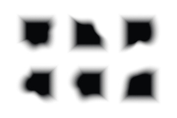 Fototapeta premium Halftone Hexagon Pattern, Reprographic Technique for Simulating Background Set Minimal Style Dynamic Wallpaper