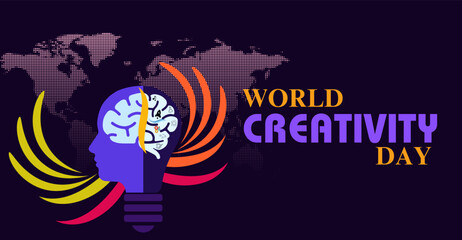 Innovate, Create, Inspire: World Creativity Day Tribute. Campaign or celebration banner design