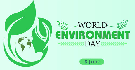 Campaign or celebration banner for World Environment day, 5th june