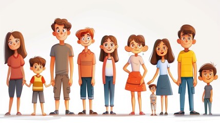 An illustration of a diverse group of people of all ages, including children, teenagers, and adults.