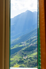 Sigths from Dorf Tyrol in South Tyrol Italy on Meran and other Landscapes.