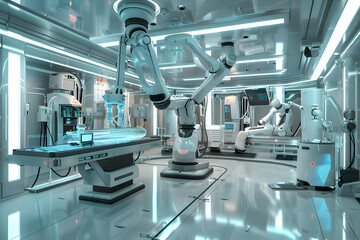 Futuristic AI Robotics Laboratory - Autonomous Robots for Innovative Scientific Research