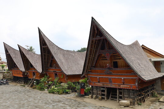 Traditional wooden house of Batak people of the Tarot located in Lingga village and Lake Toba, North Sumatra, Karo Regency, Indonesia