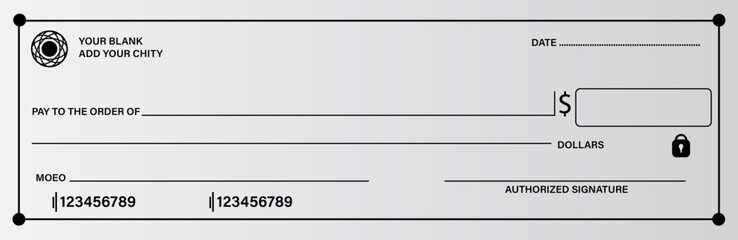 blank check Money check blank template design