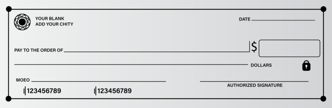blank check Money check blank template design