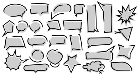 Obraz premium Speech bubble collection with line. Set of line speech bubble. Vector illustration