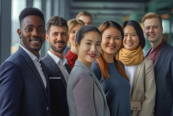 Fototapeta premium Group portrait of smiling business people