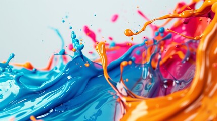 Abstract flow of liquid paints in mix