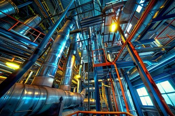 Complex Industrial Pipe System in Biofuel Production Facility