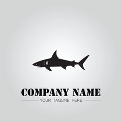 Shark silhouette illustration design for company logo vector image on the white background