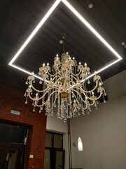 chandelier on the ceiling