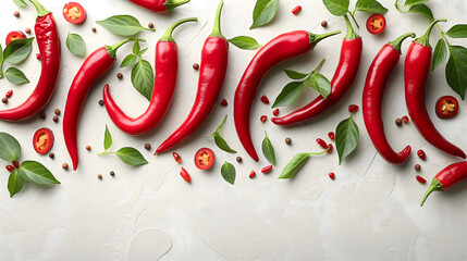 red chilli white background