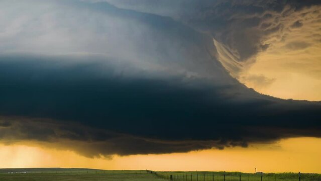 Monster storm moves across the sky, incredible dark textures as clouds move overhead, time lapse.