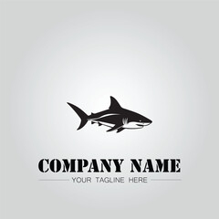 Shark silhouette illustration design for company logo vector image on the white background