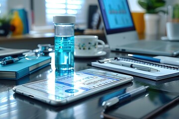 Fototapeta premium banner image of digital healthcare, healthcare AI , Generative Ai 