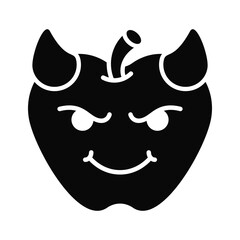 Scary devil with horns, customizable emoji icon in trendy style