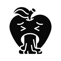 Get your hands on this trendy vomiting emoji icon design