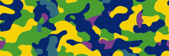 Colorful military camouflage seamless pattern background banner. Camouflage pattern background. Vector illustration.