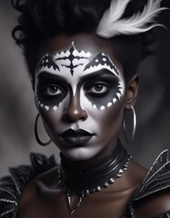 Tribal face paint portrait