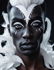 Tribal face paint portrait