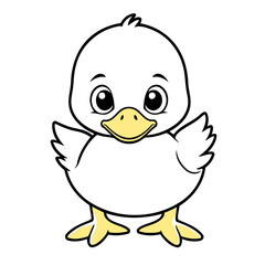 Vector illustration of a cute Duck for children story book