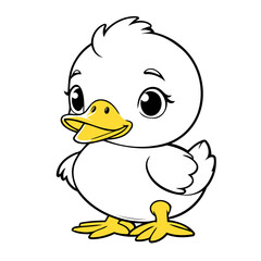 Vector illustration of a lovable Duck for children's picture books