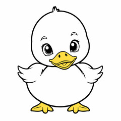Vector illustration of a delightful Duck for early readers' enjoyment