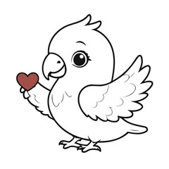 Cute vector illustration of a Parrot for kids
