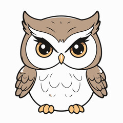 Vector illustration of a sweet Owl for youngsters' imaginative journeys