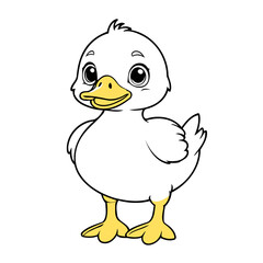 Cute vector illustration of a Duck for youngsters' imaginative stories